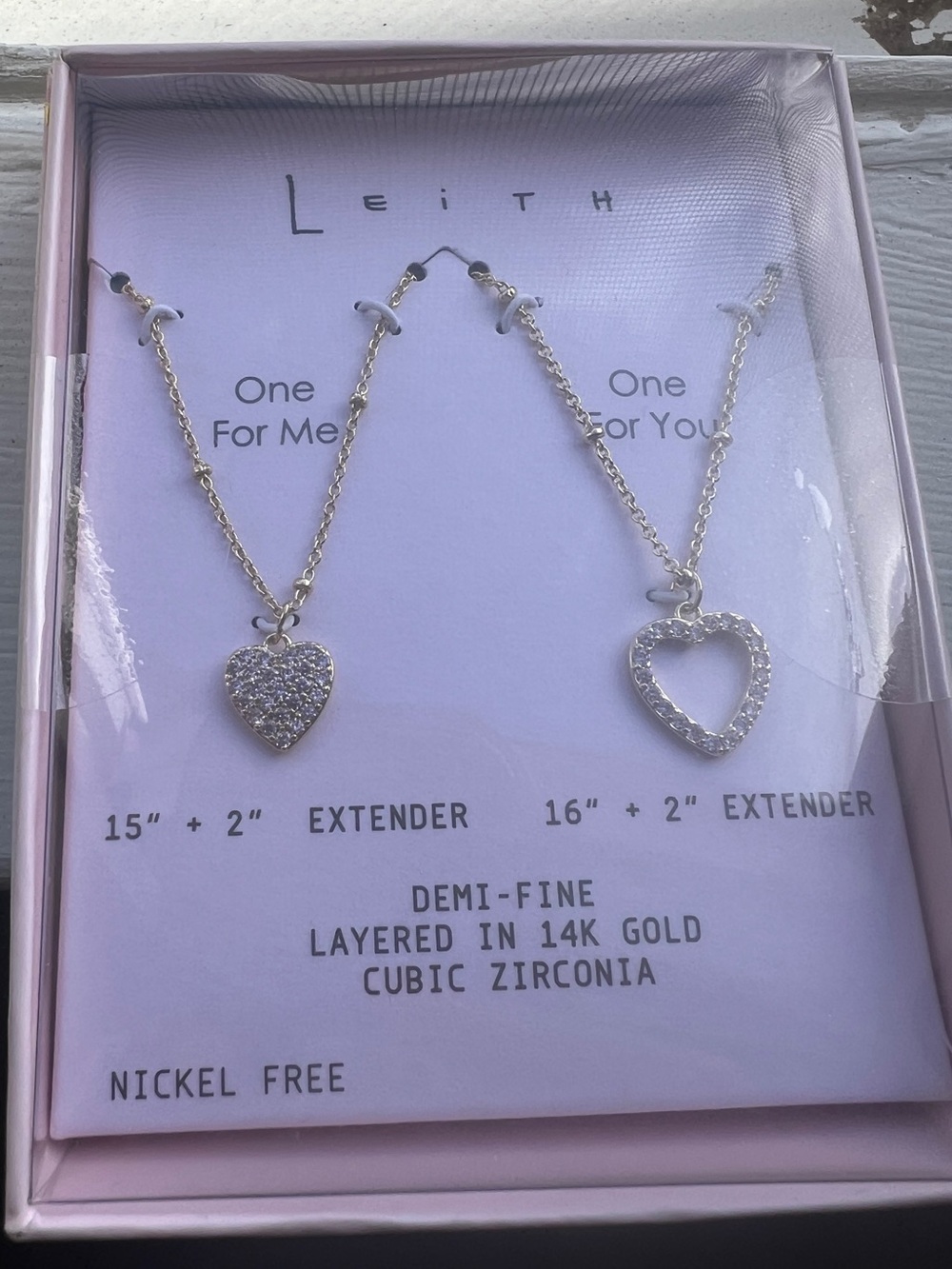 Heart Necklace Set with Cubic Zirconia